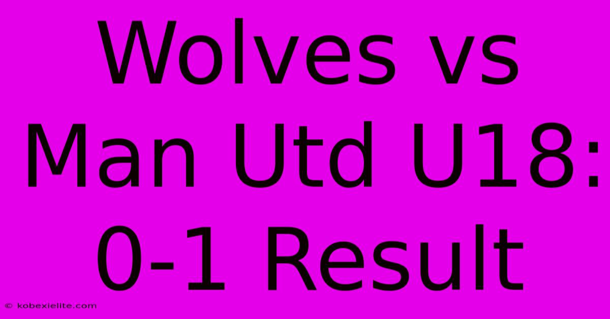 Wolves Vs Man Utd U18: 0-1 Result