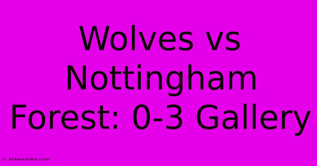 Wolves Vs Nottingham Forest: 0-3 Gallery