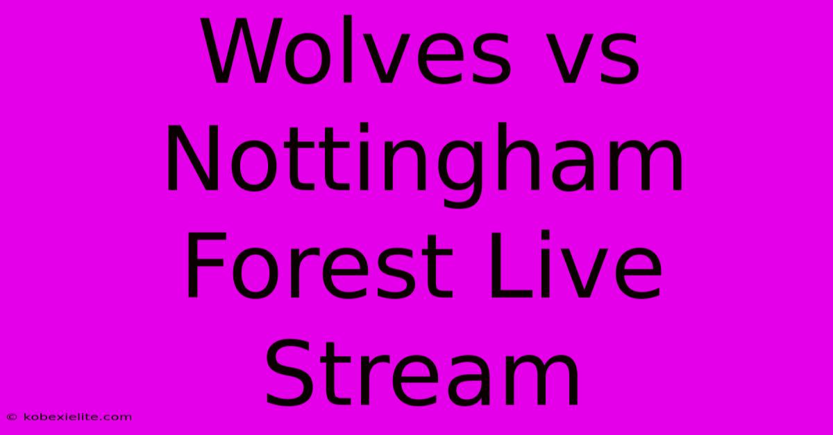 Wolves Vs Nottingham Forest Live Stream