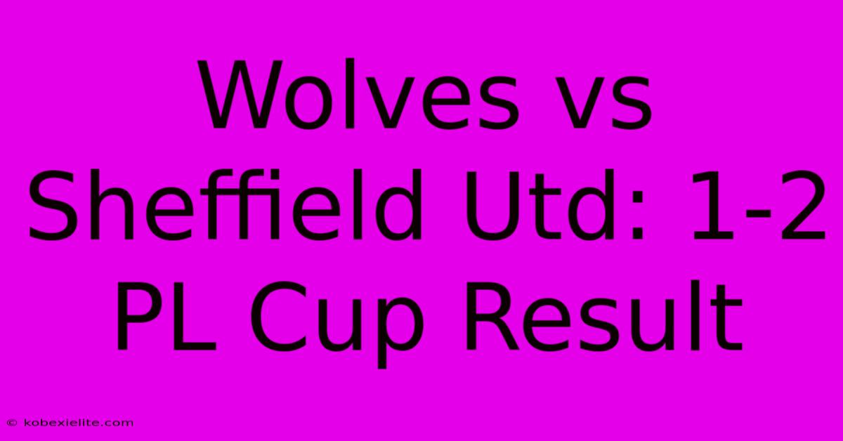 Wolves Vs Sheffield Utd: 1-2 PL Cup Result