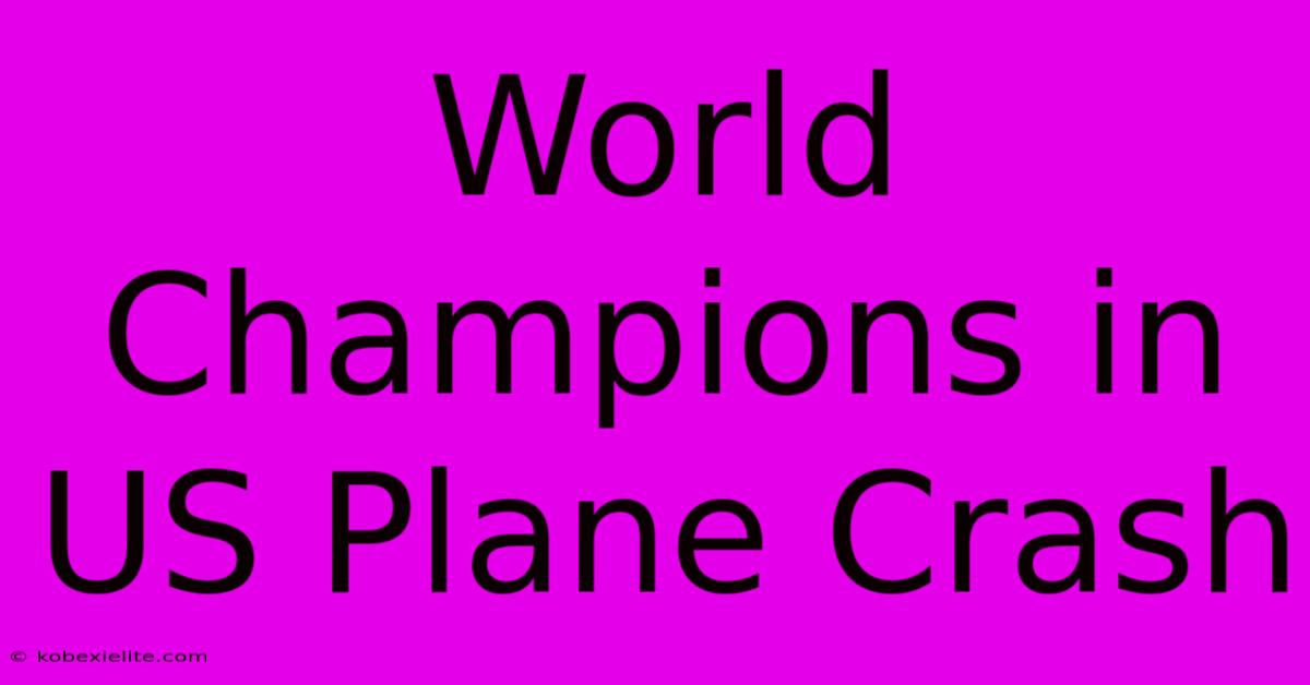 World Champions In US Plane Crash