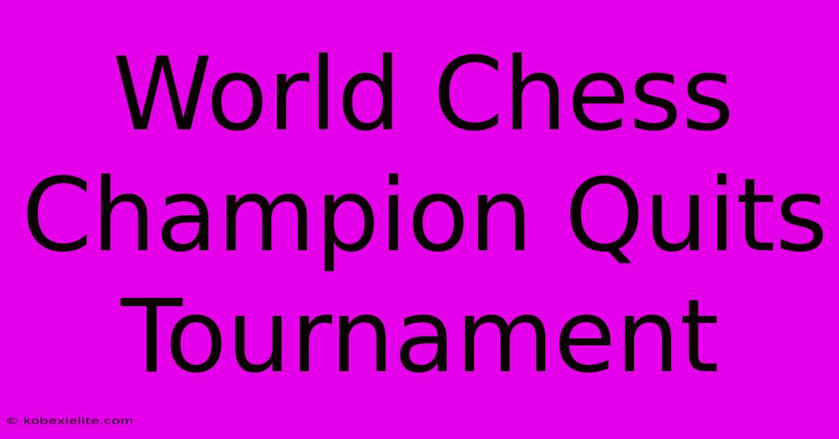 World Chess Champion Quits Tournament