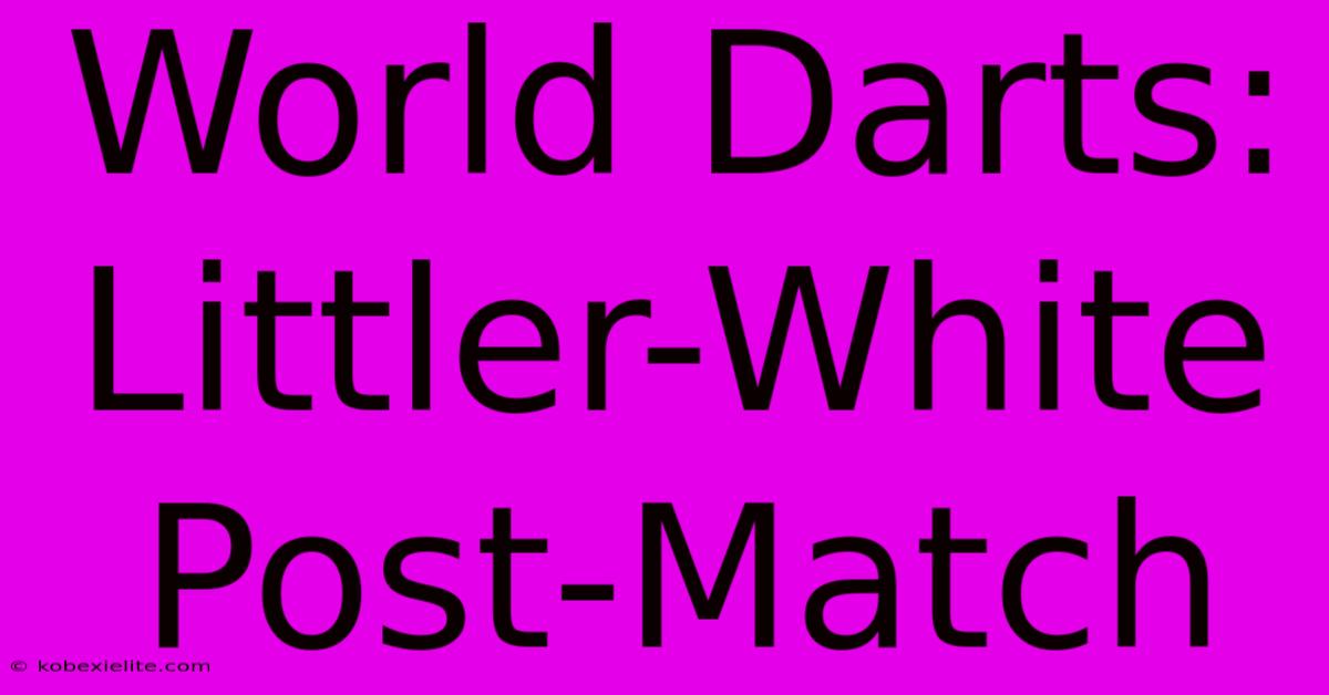 World Darts: Littler-White Post-Match