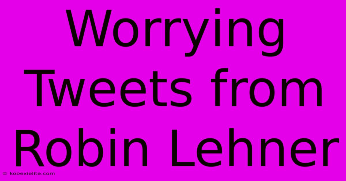 Worrying Tweets From Robin Lehner Worrying Tweets From Robin Lehner