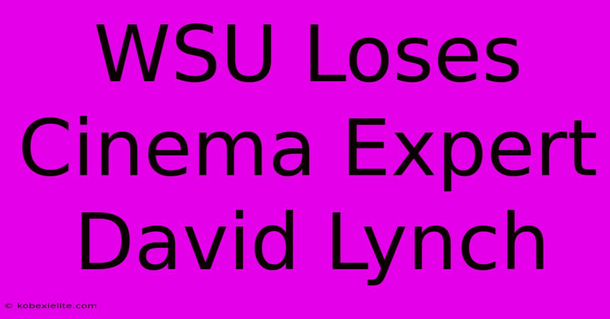 WSU Loses Cinema Expert David Lynch