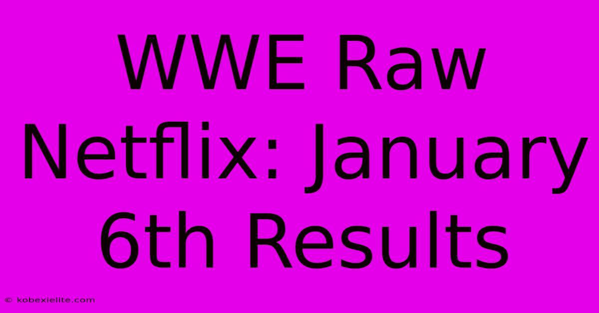 WWE Raw Netflix: January 6th Results