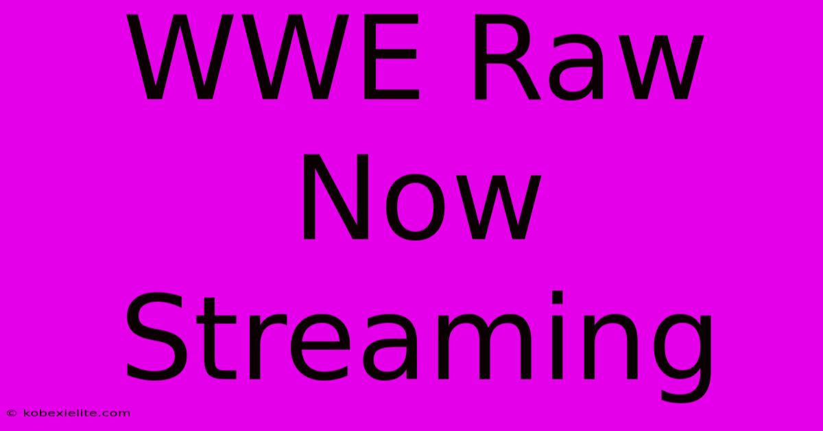 WWE Raw Now Streaming