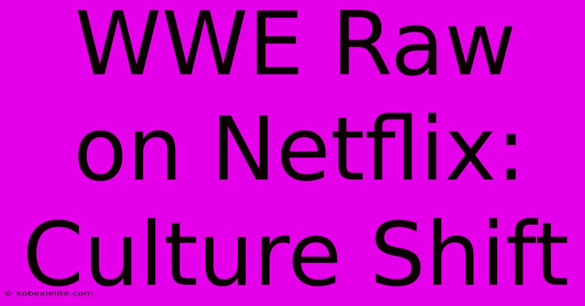 WWE Raw On Netflix: Culture Shift