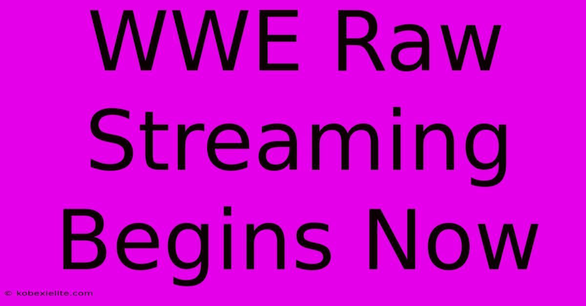 WWE Raw Streaming Begins Now