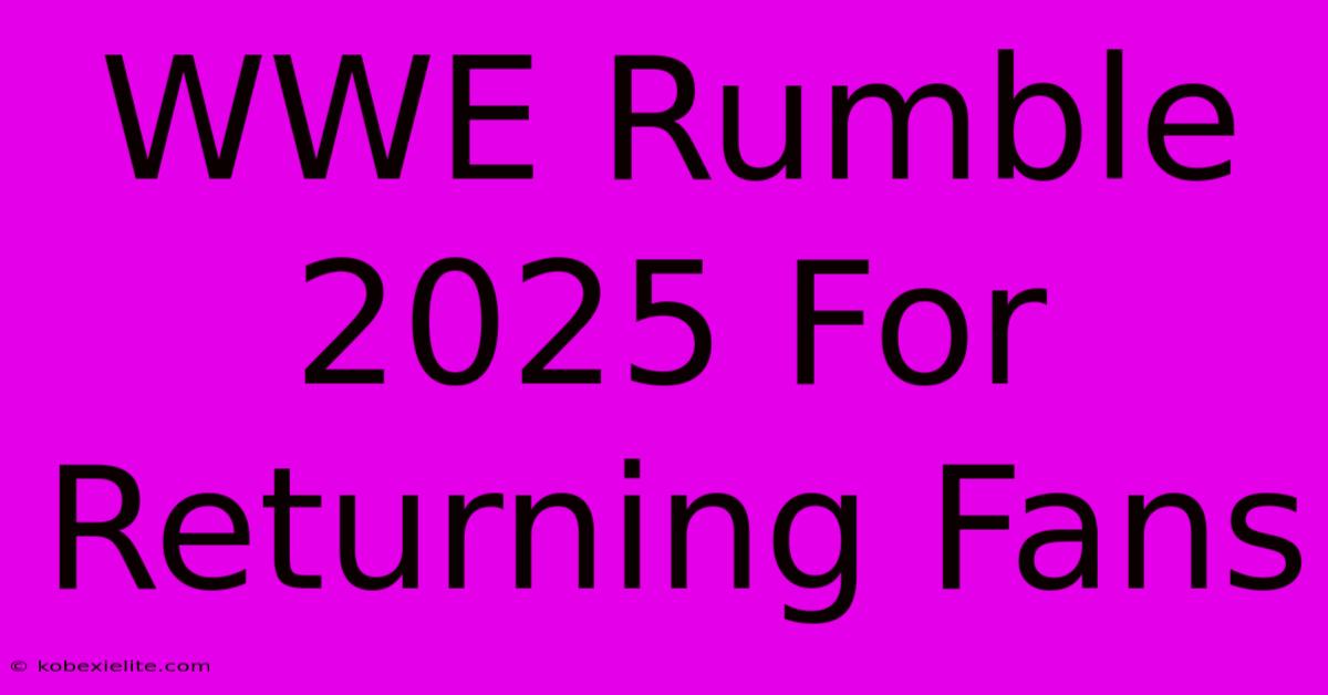 WWE Rumble 2025 For Returning Fans