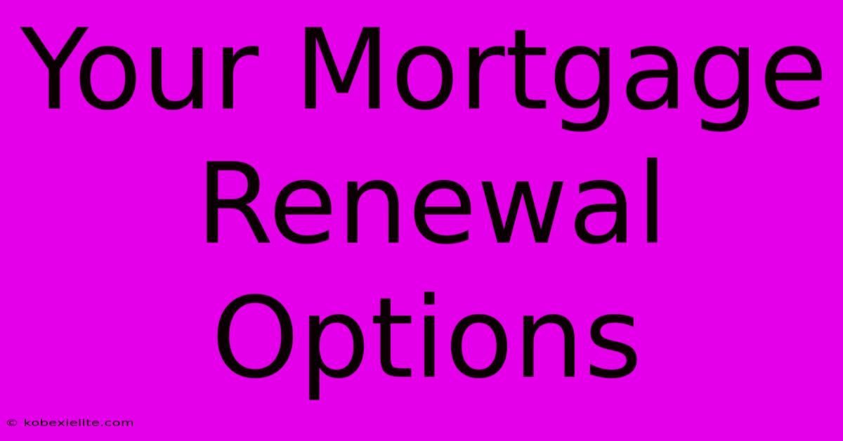 Your Mortgage Renewal Options