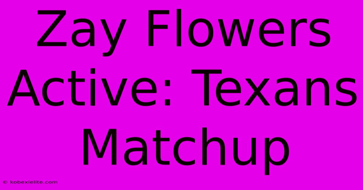 Zay Flowers Active: Texans Matchup