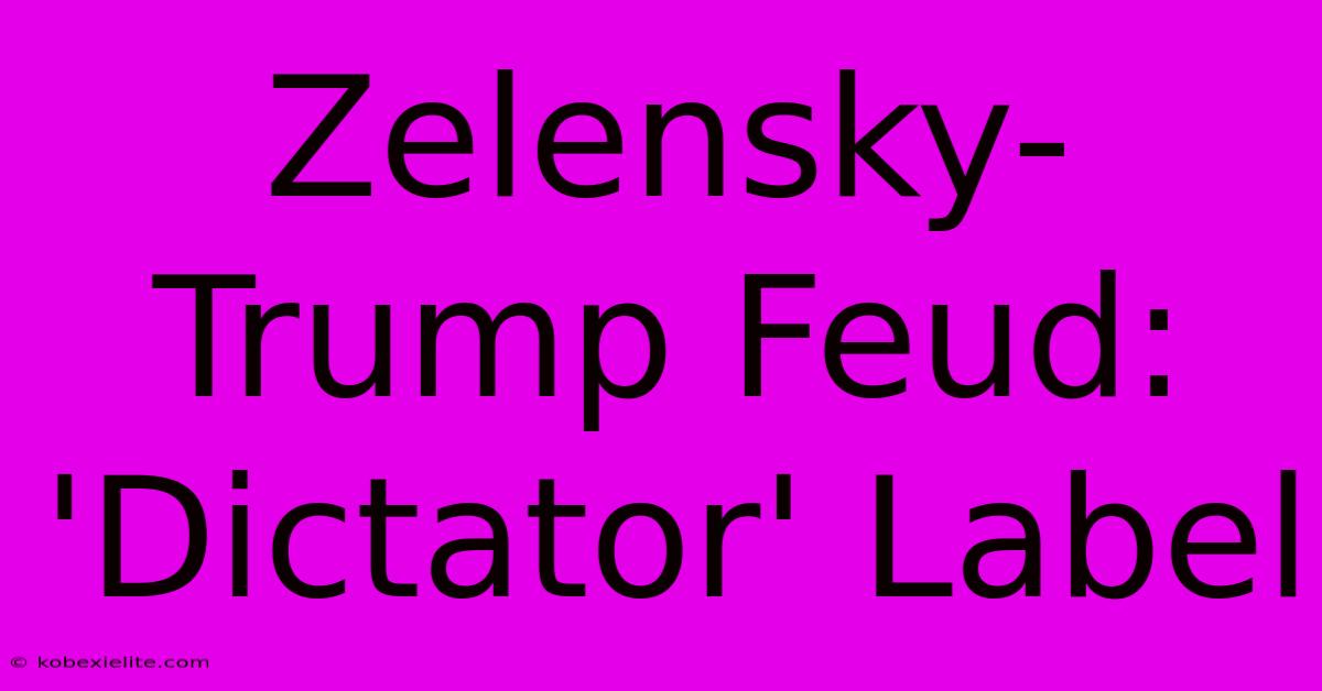 Zelensky-Trump Feud: 'Dictator' Label