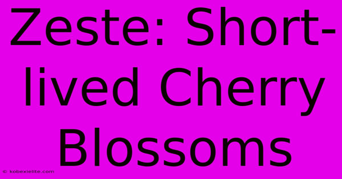 Zeste: Short-lived Cherry Blossoms