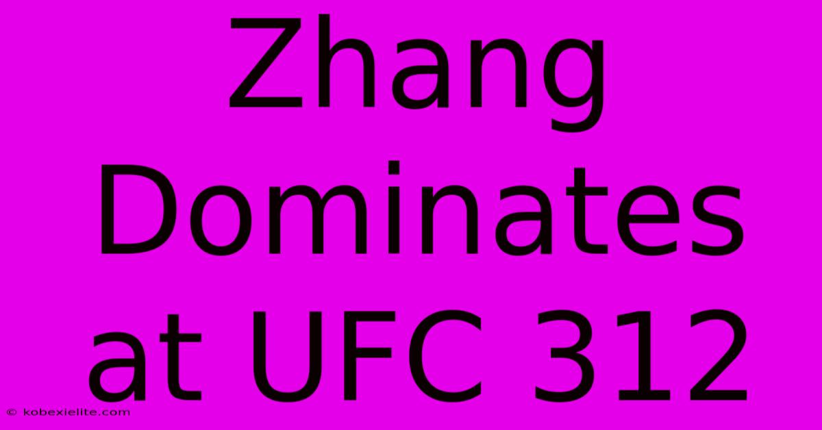 Zhang Dominates At UFC 312