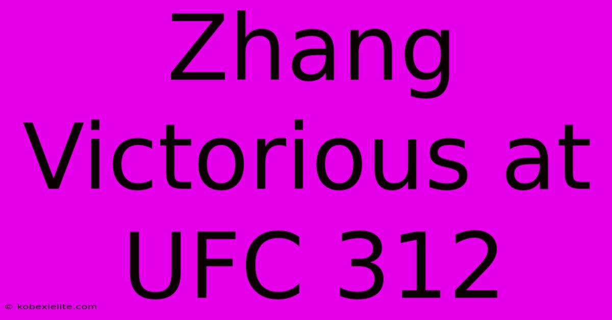 Zhang Victorious At UFC 312