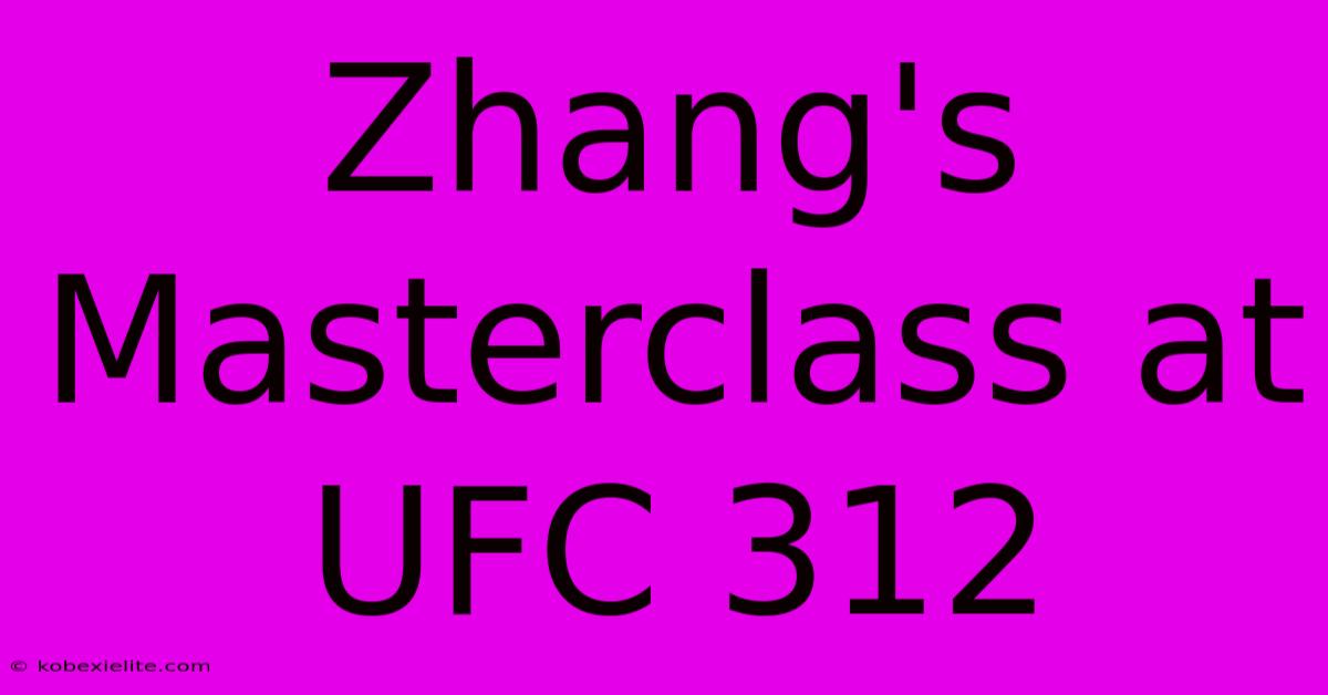 Zhang's Masterclass At UFC 312