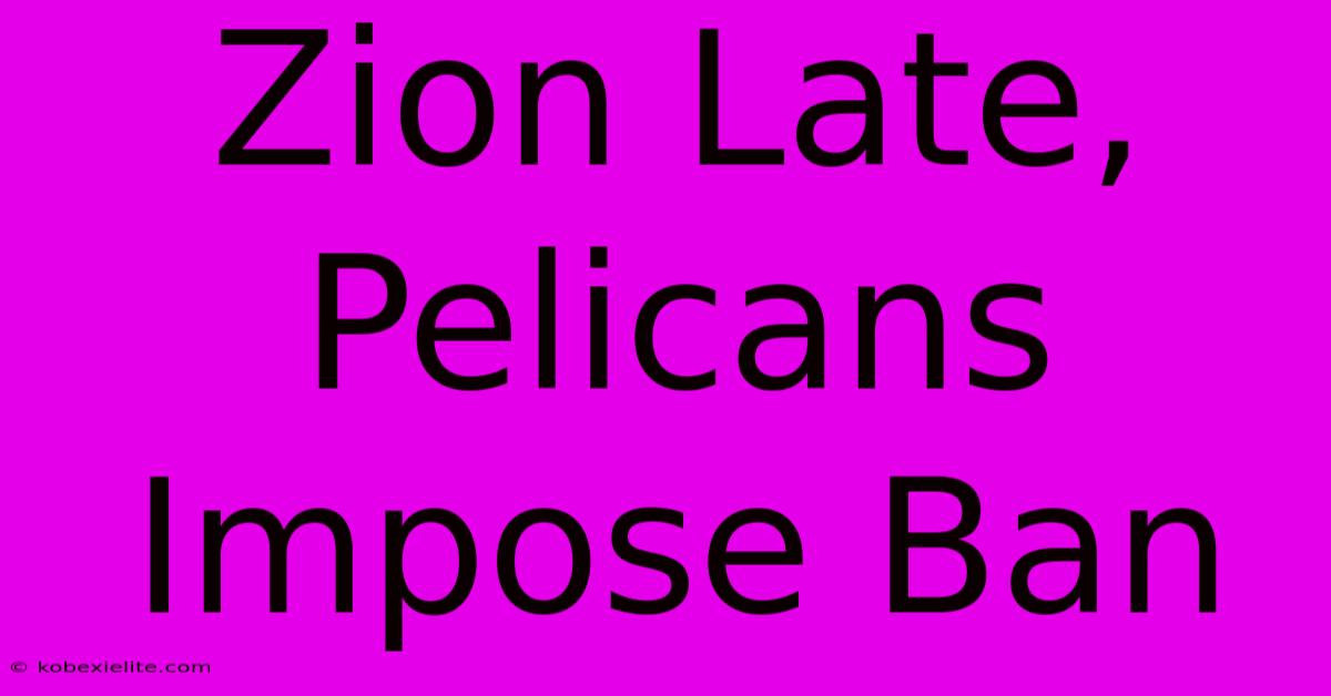 Zion Late, Pelicans Impose Ban